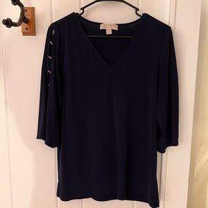 Navy blue with gold detail Michael Kors blouse